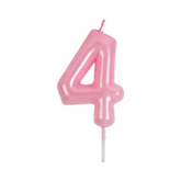 VELA NUMERO 4 ROSADA